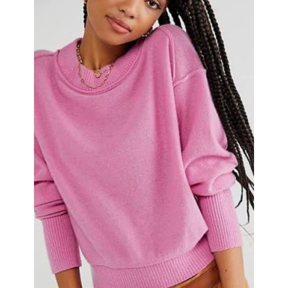 Free People KORA 100% Cashmere Sweater Women’s Pink Cropped Size M